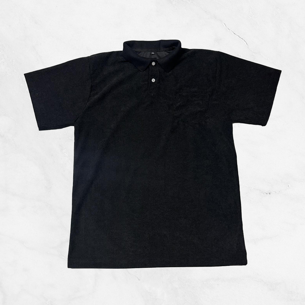 Corduroy Short Sleeve Polo Shirt w/ pocket