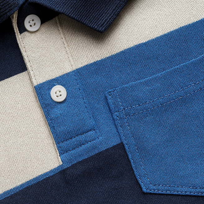Striped Polo w/ Pocket