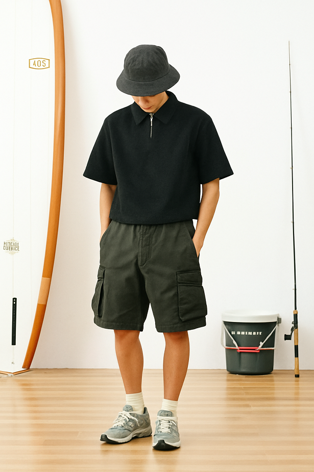 Boxy Cropped Corduroy Polo