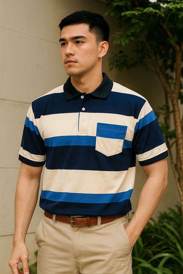 Striped Polo w/ Pocket