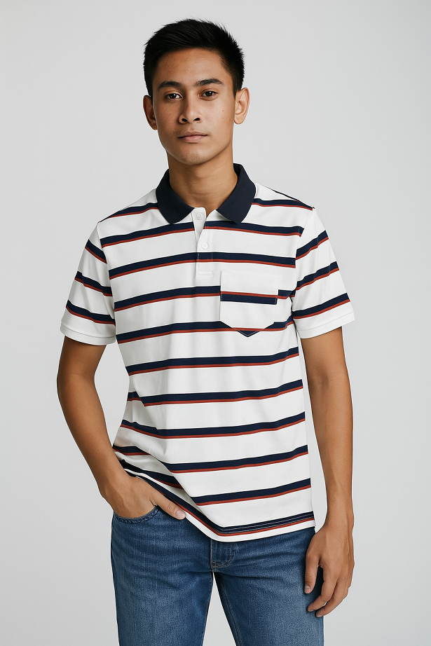 Striped Polo w/ Pocket