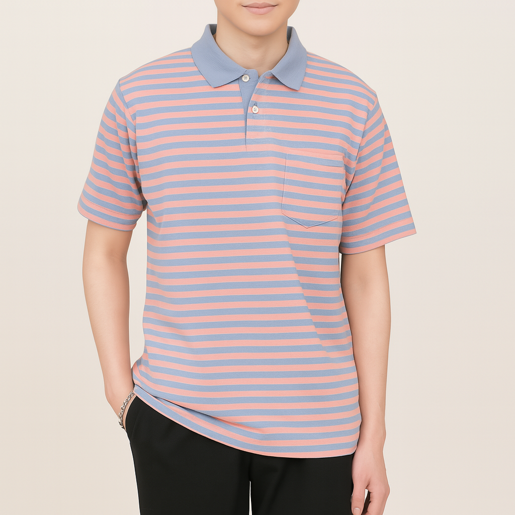 Striped Polo w/ Pocket