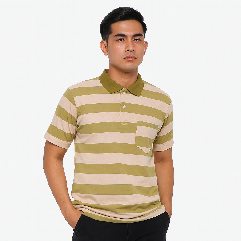 Striped Polo w/ Pocket