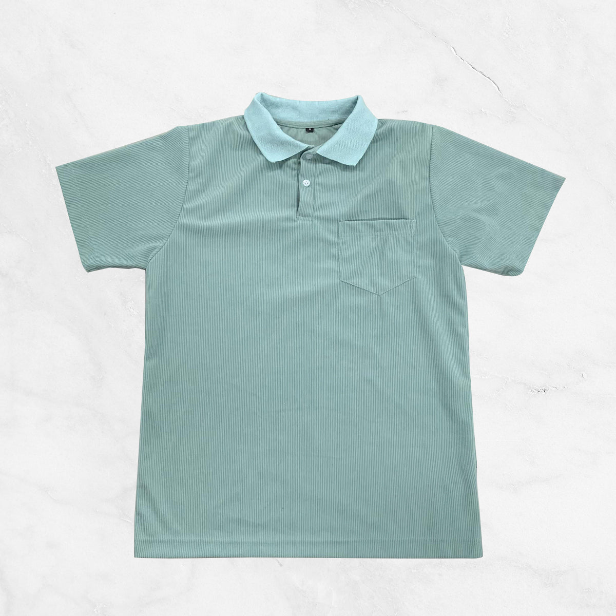 Corduroy Short Sleeve Polo Shirt w/ pocket