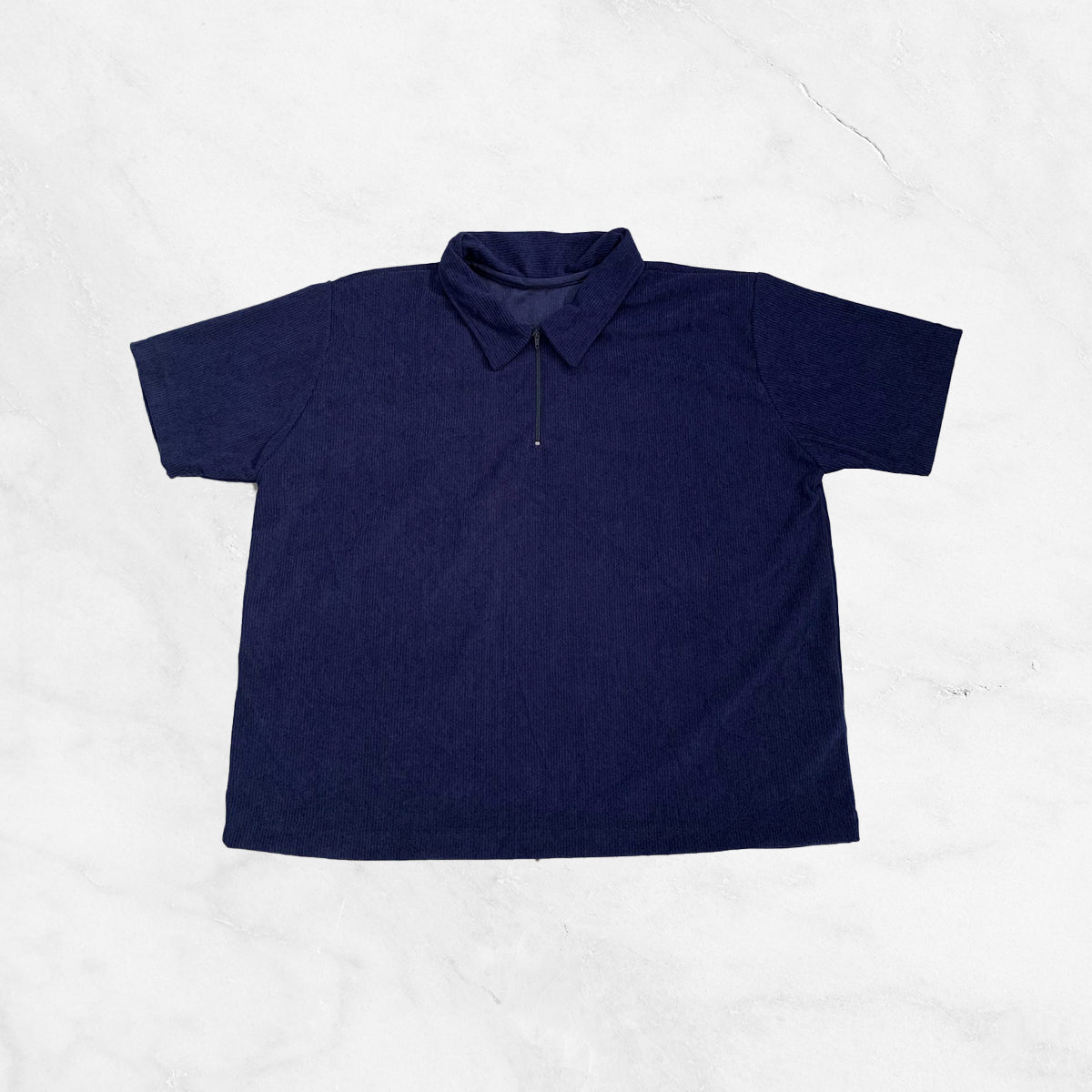 Boxy Cropped Corduroy Polo