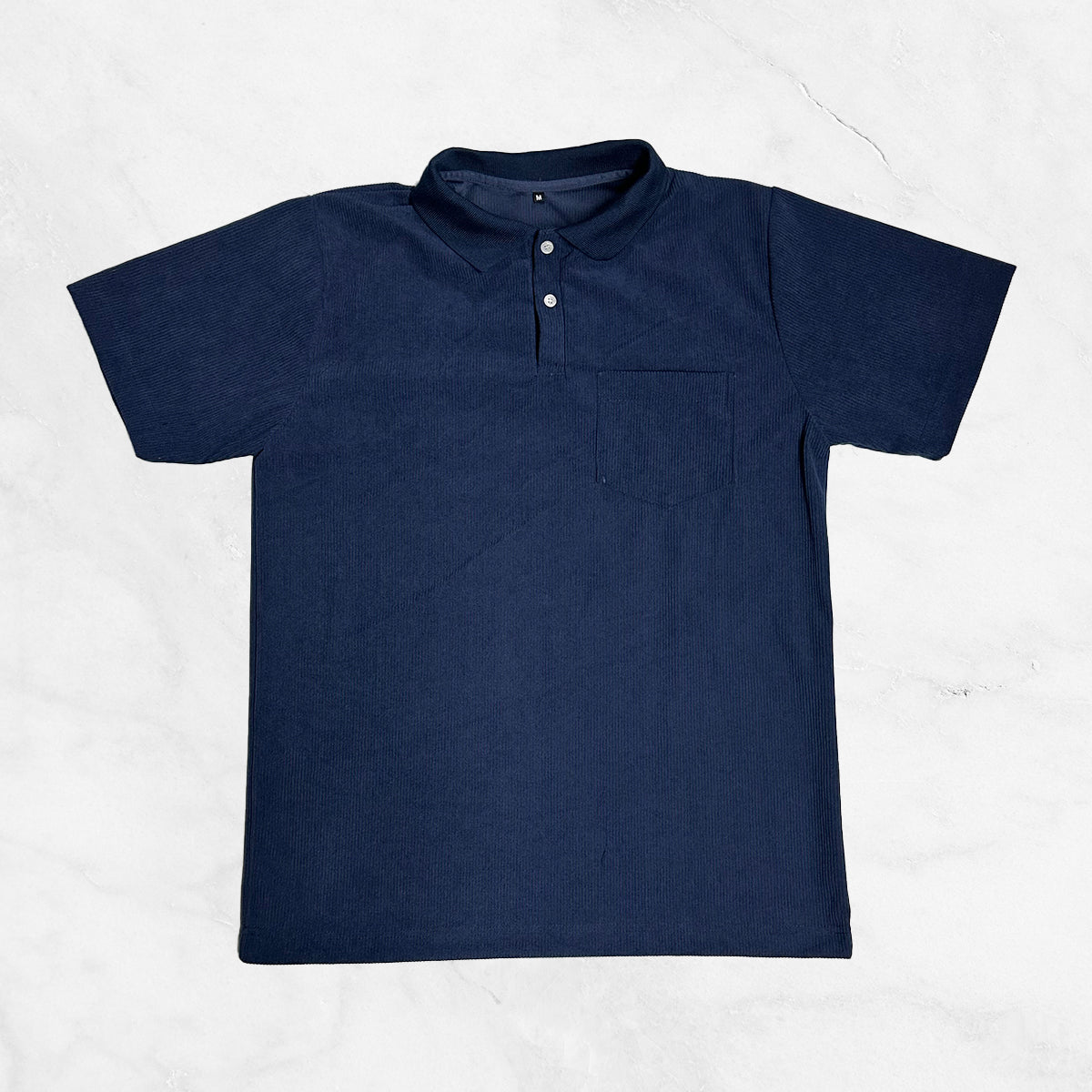 Corduroy Short Sleeve Polo Shirt w/ pocket