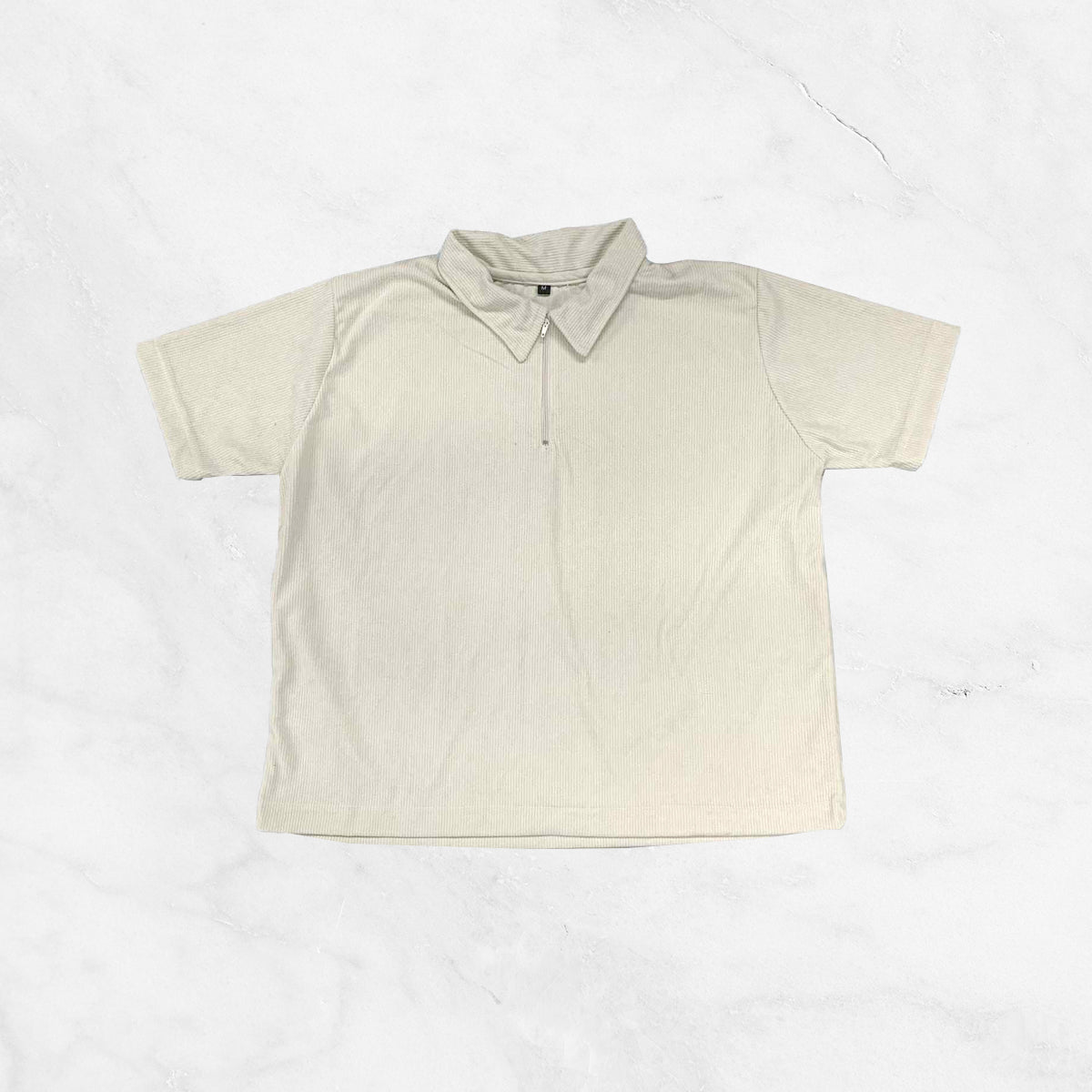 Boxy Cropped Corduroy Polo