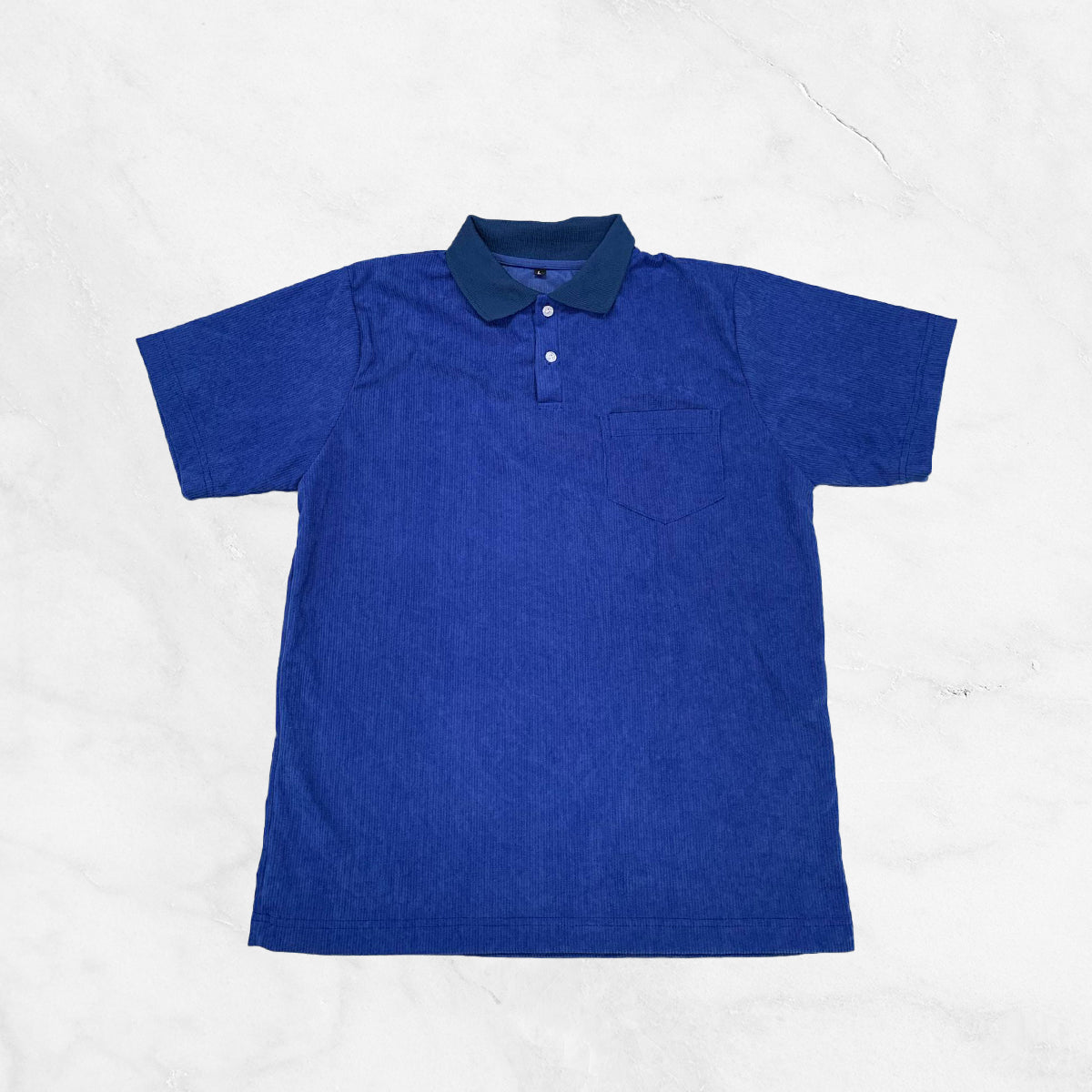 Corduroy Short Sleeve Polo Shirt w/ pocket