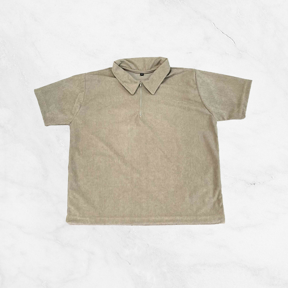Boxy Cropped Corduroy Polo