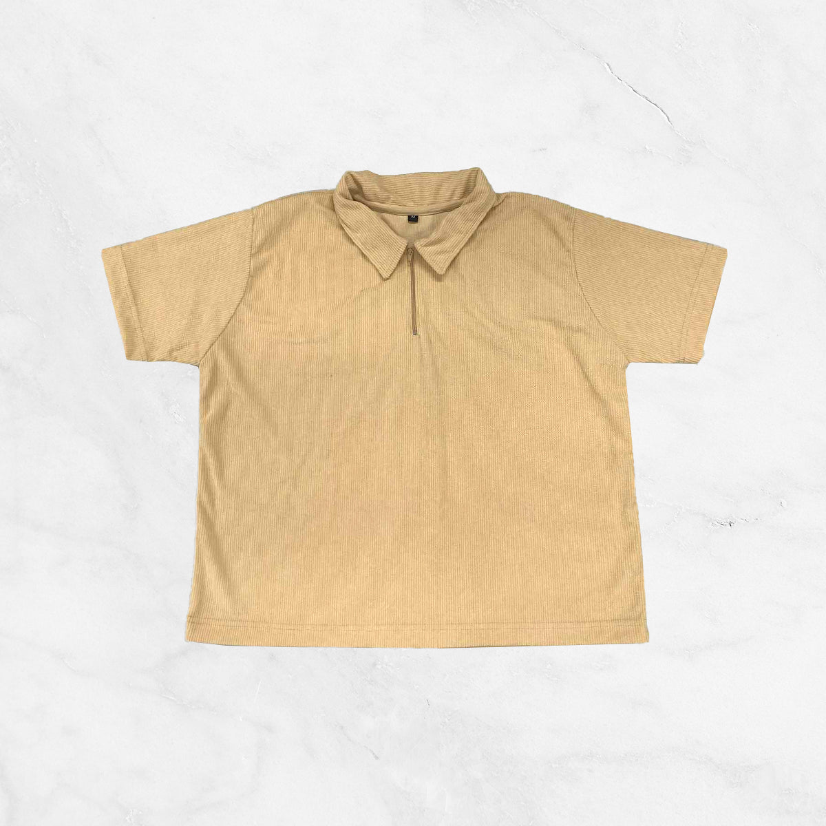 Boxy Cropped Corduroy Polo