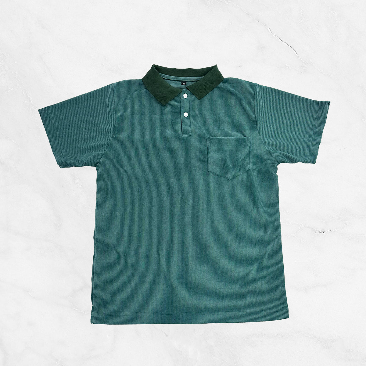 Corduroy Short Sleeve Polo Shirt w/ pocket