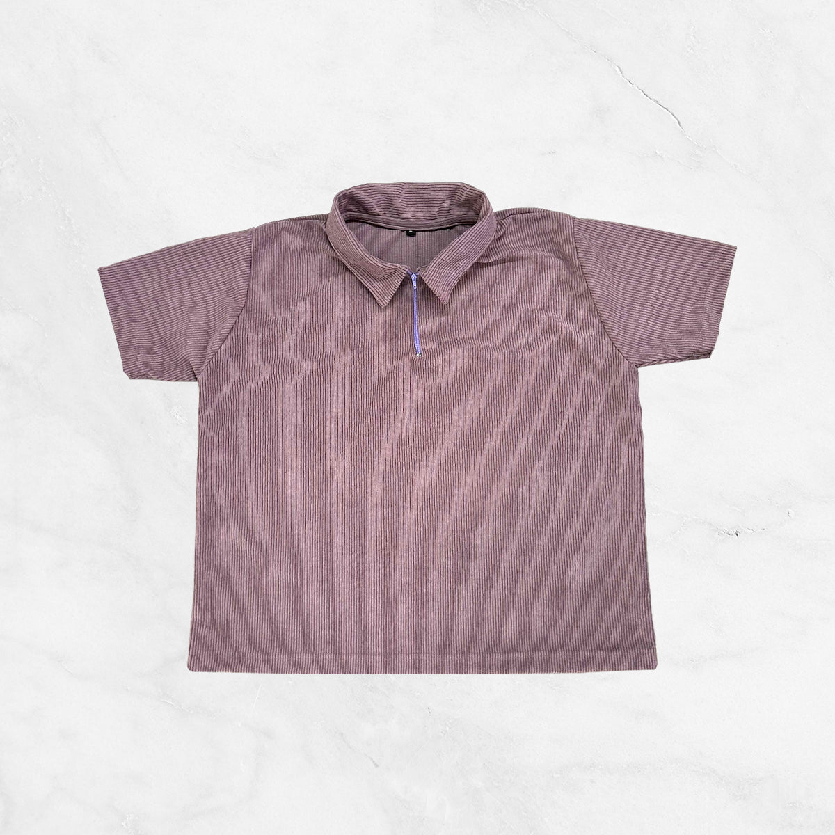 Boxy Cropped Corduroy Polo