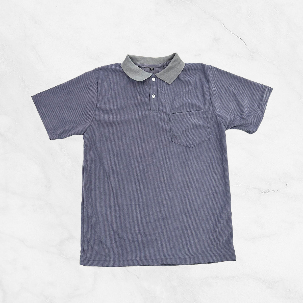 Corduroy Short Sleeve Polo Shirt w/ pocket