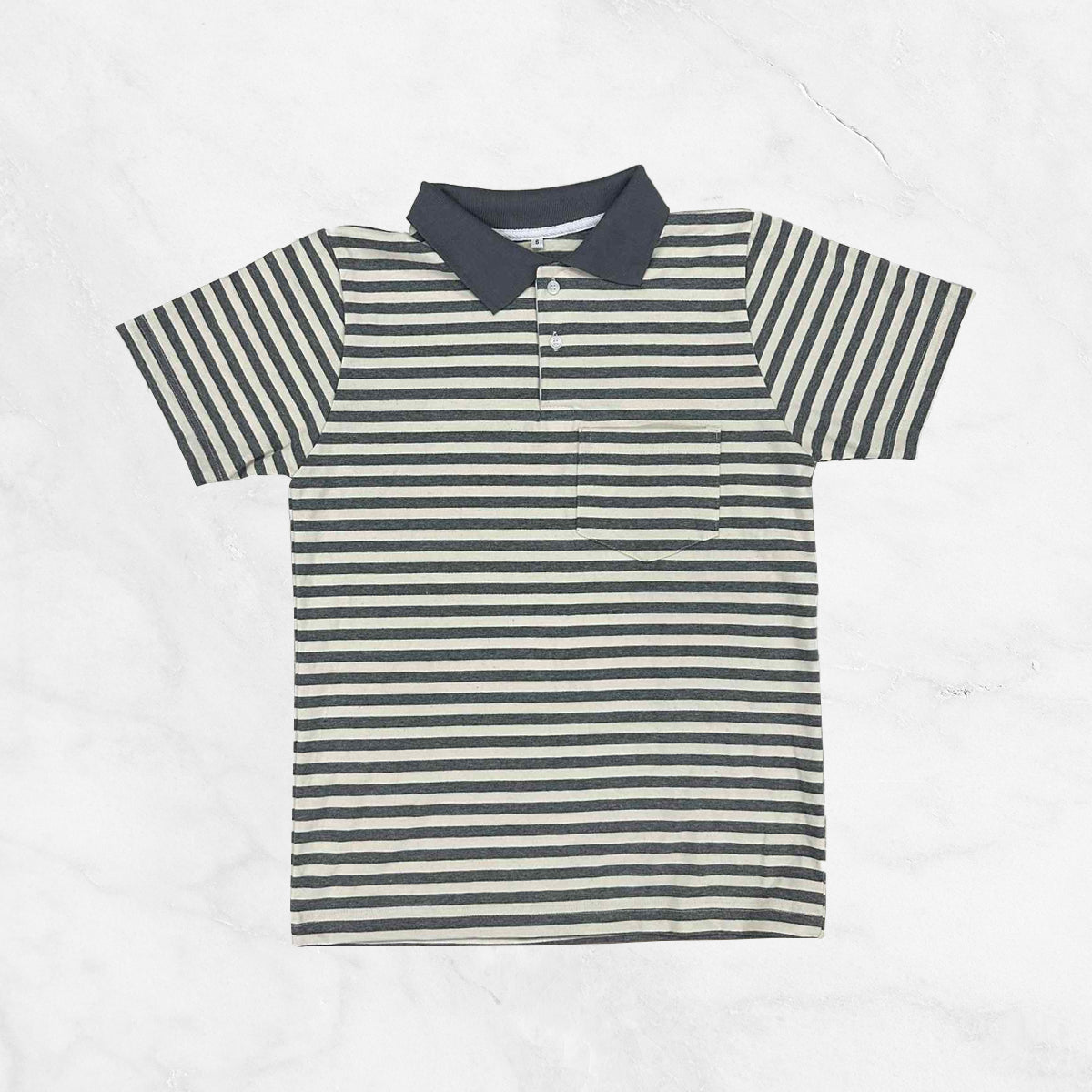 Striped Polo w/ Pocket