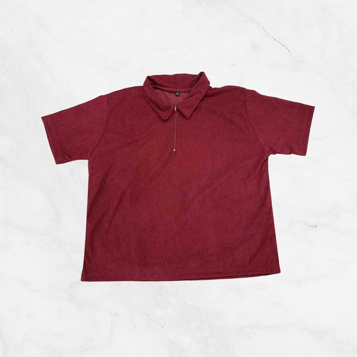 Boxy Cropped Corduroy Polo