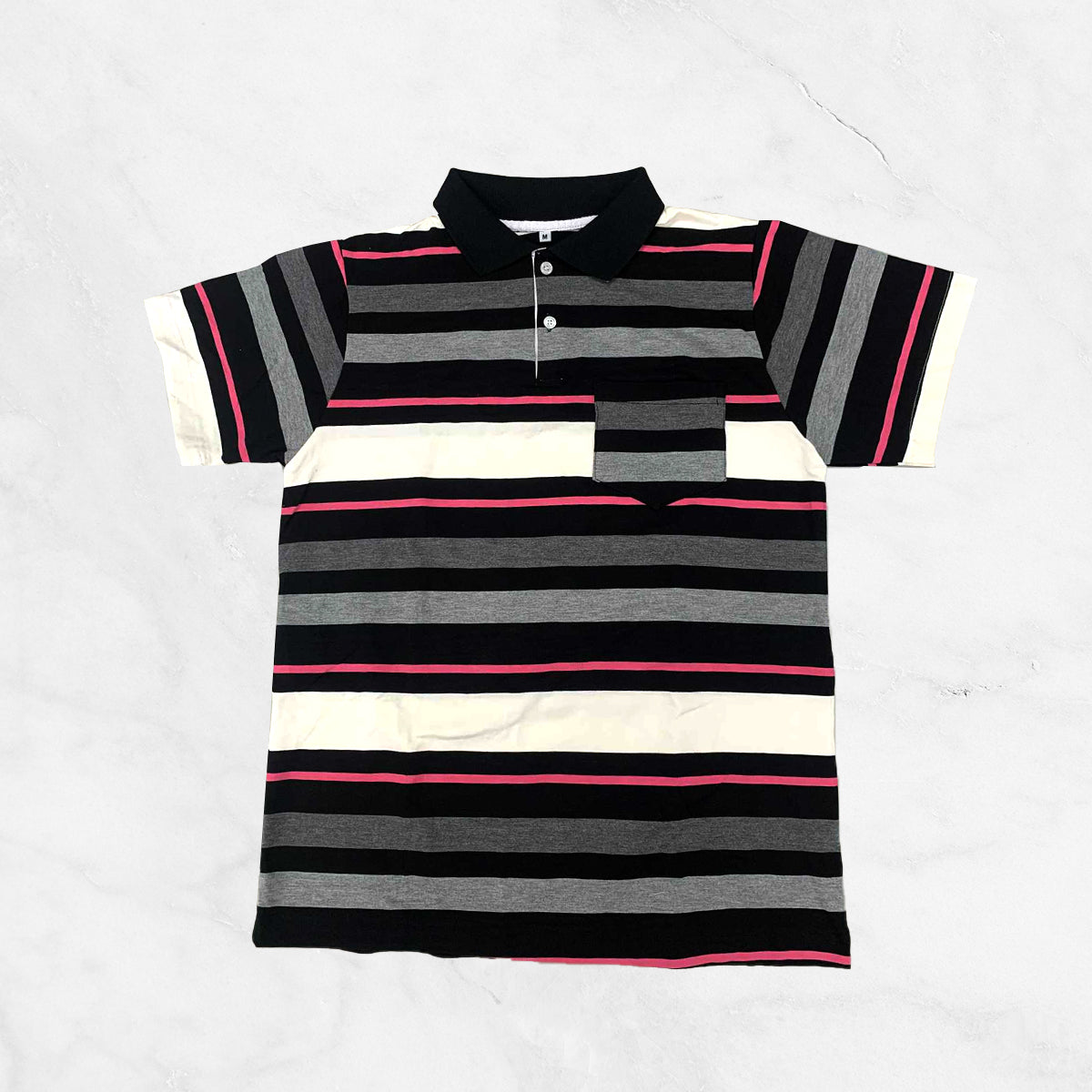 Striped Polo w/ Pocket