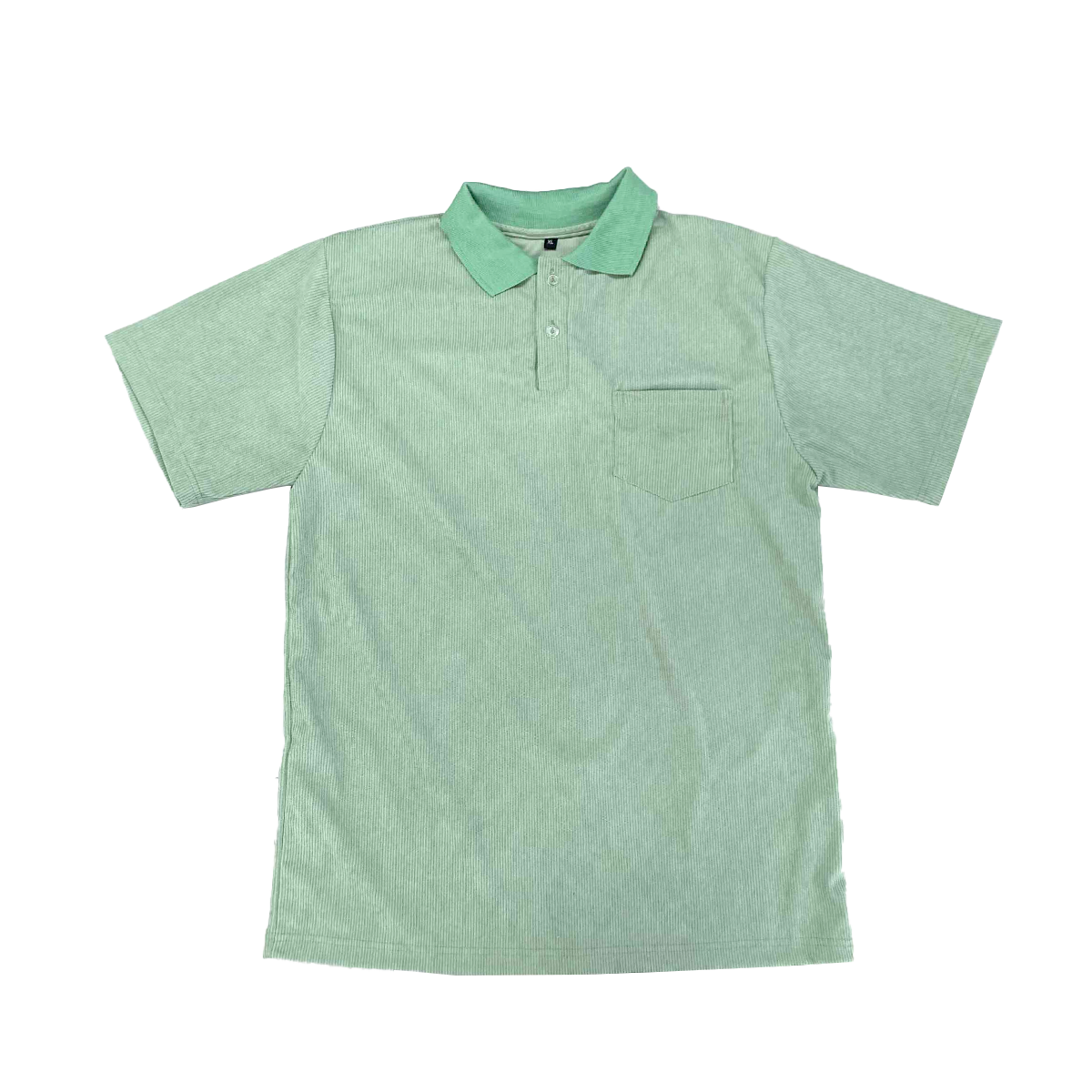 Corduroy Short Sleeve Polo Shirt w/ pocket