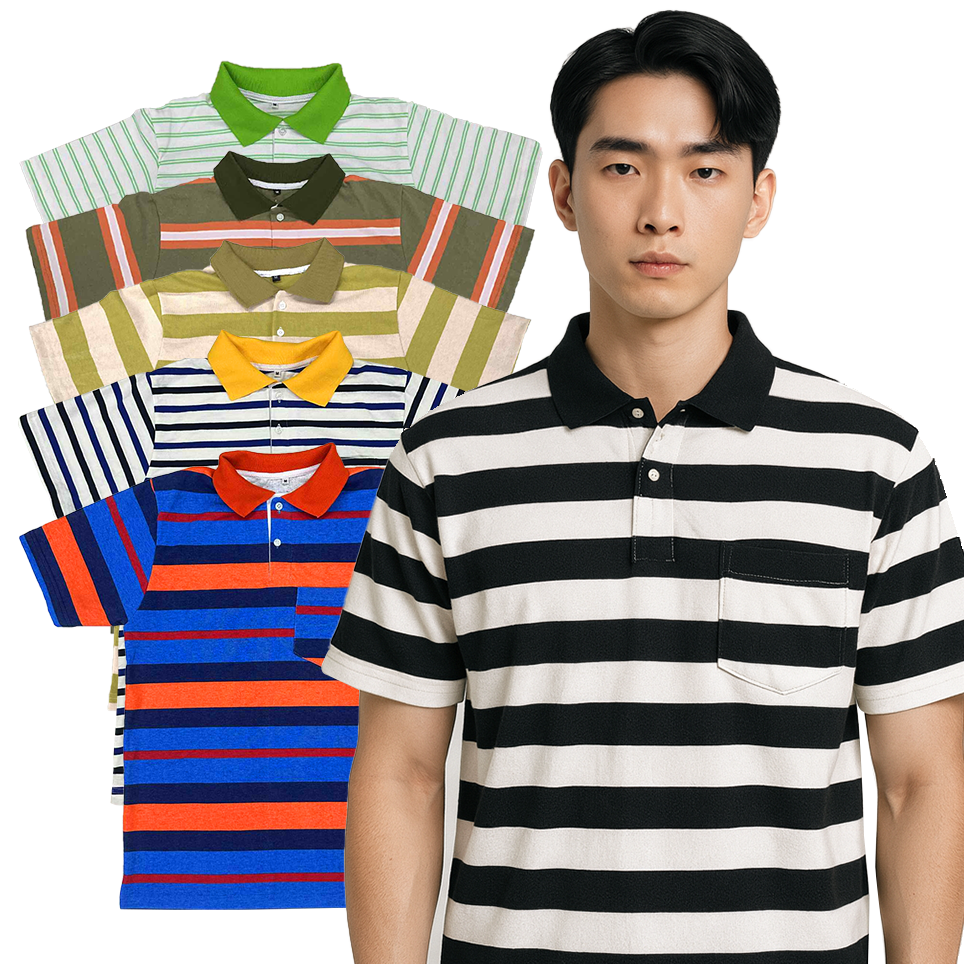 Striped Polo w/ Pocket